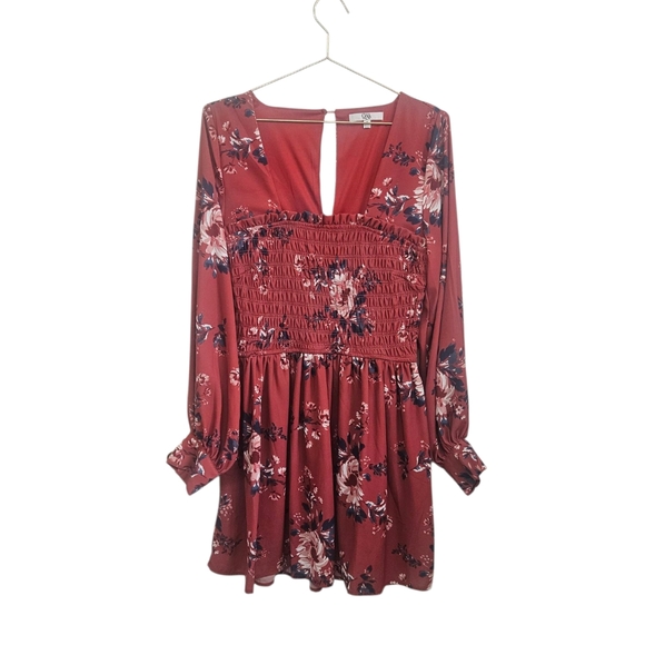 Floral Smocked Babydoll Dress - Picture 1 of 8